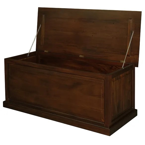 Spacious Wooden Large Blanket Box - Brown