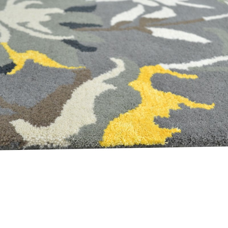 Botanical Handmade Wool & Viscose Rug - Grey