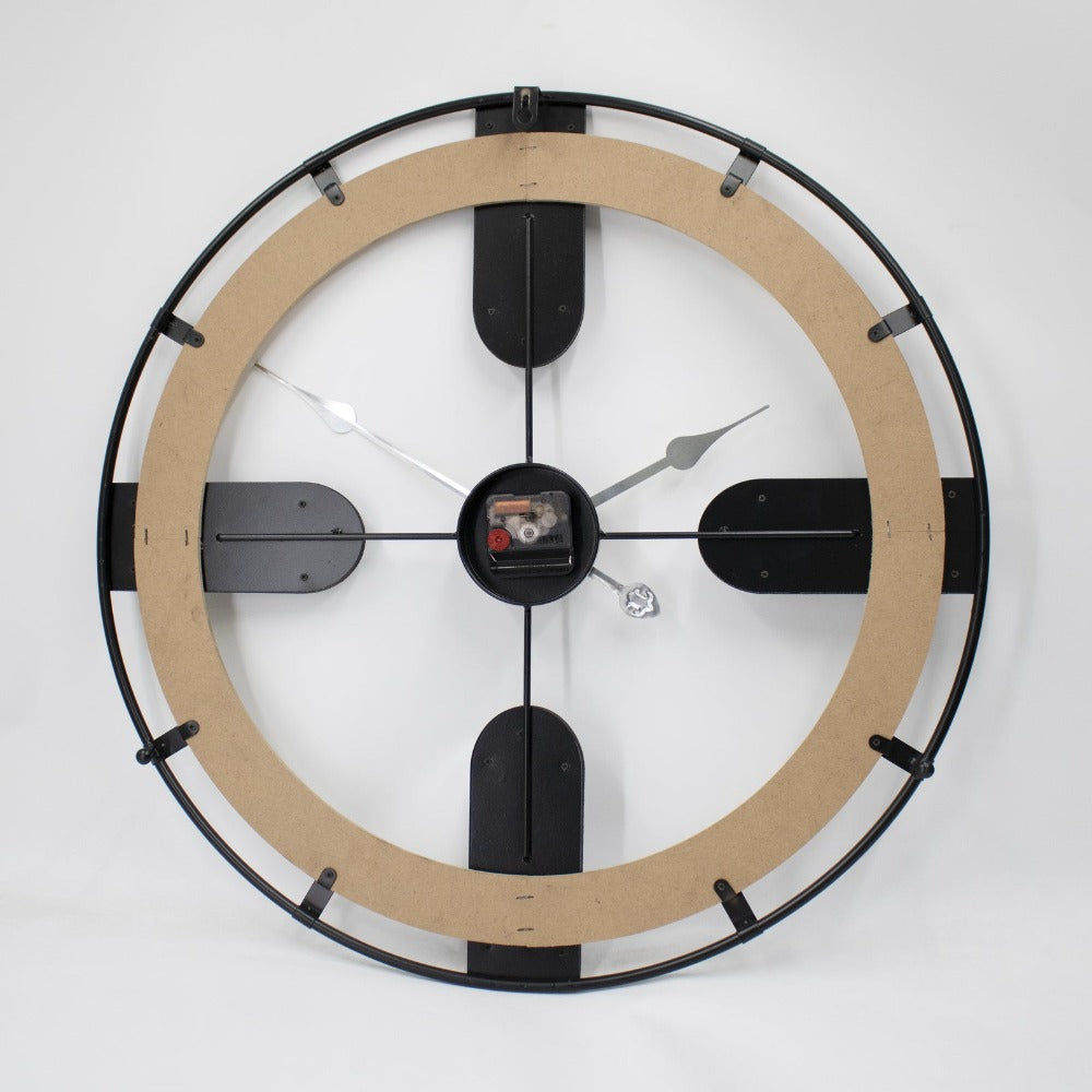 Brass Gearworks Wall Clock 60cms - Black