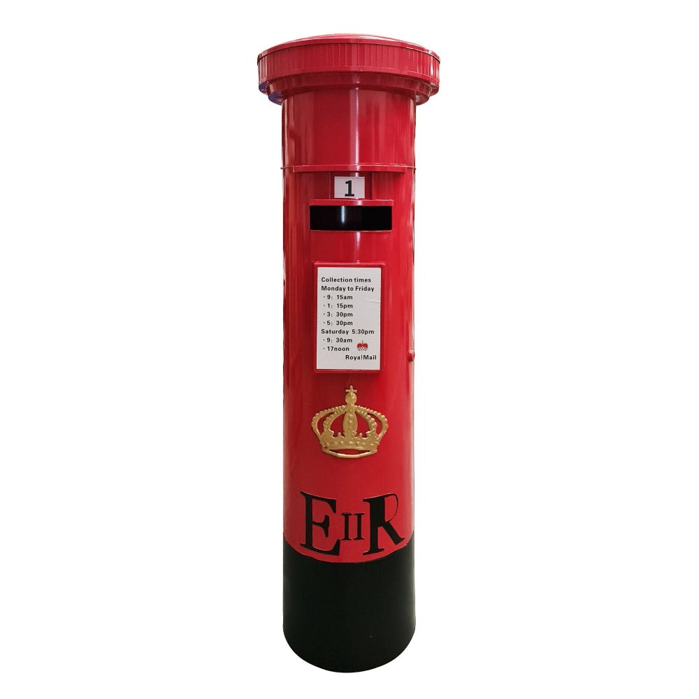 British Royal Pillar Mailbox Red (Choose from 2 Sizes)