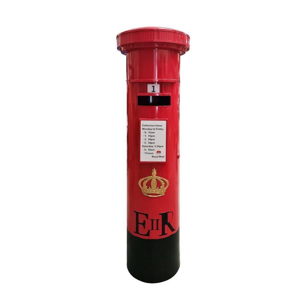 British Royal Pillar Mailbox Red (Choose from 2 Sizes)