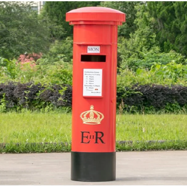 British Royal Pillar Mailbox Red (Choose from 2 Sizes)