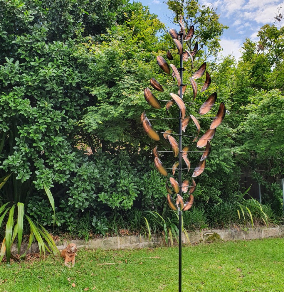 Bronzed Leaved Tree Wind Spinner