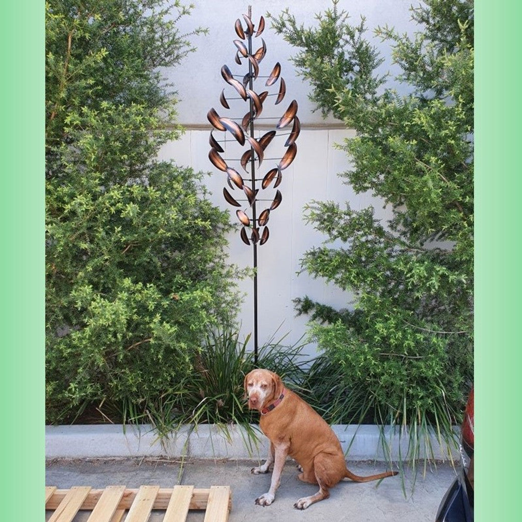 Bronzed Leaved Tree Wind Spinner