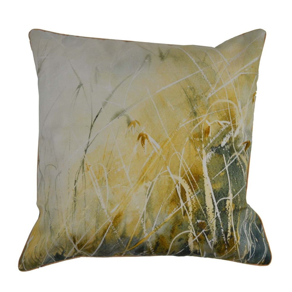 Brown Grass Cushion With Recycled Fill 45 X 45cms