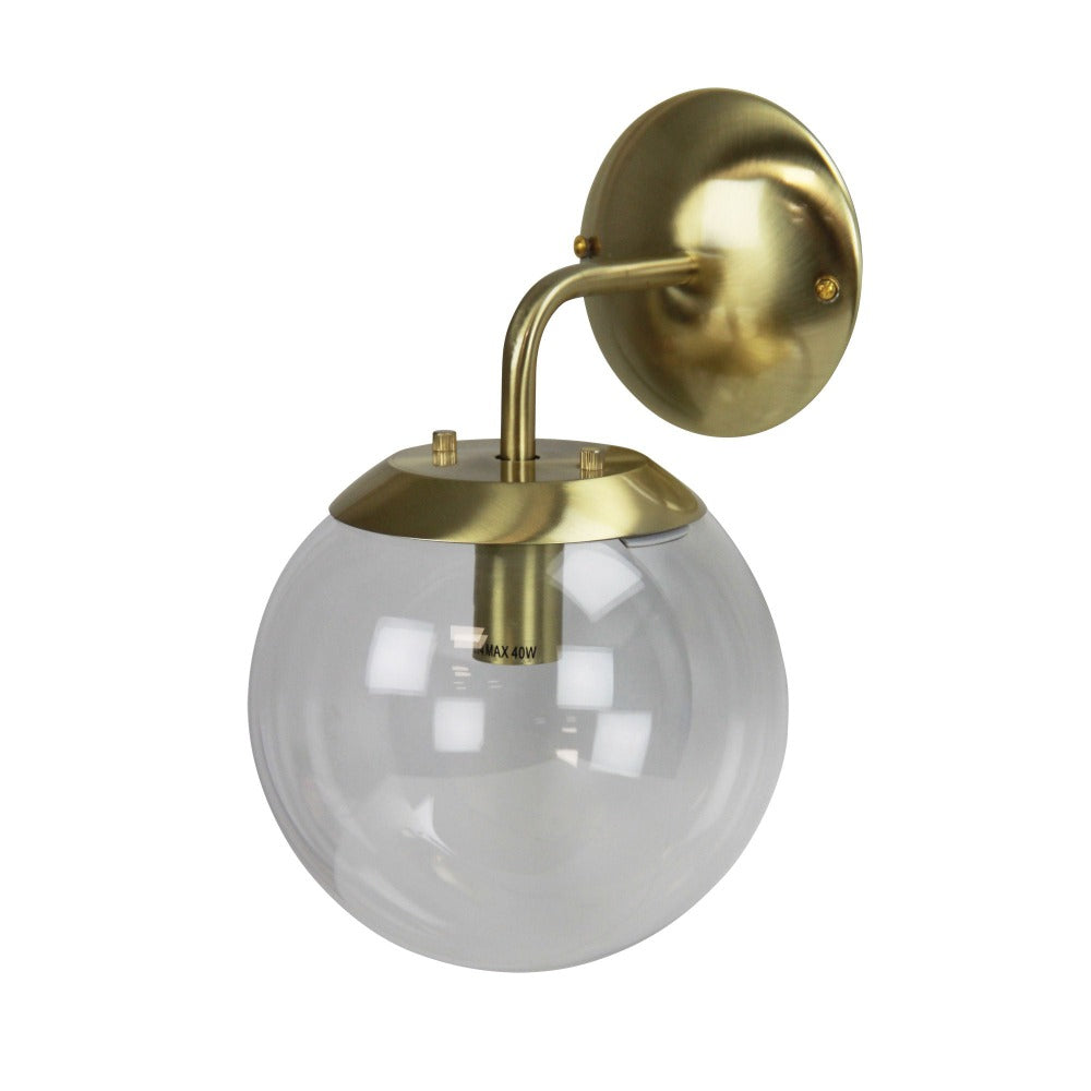 Brushed Metal and Clear Glass Wall Light (Available in 2 Colors)