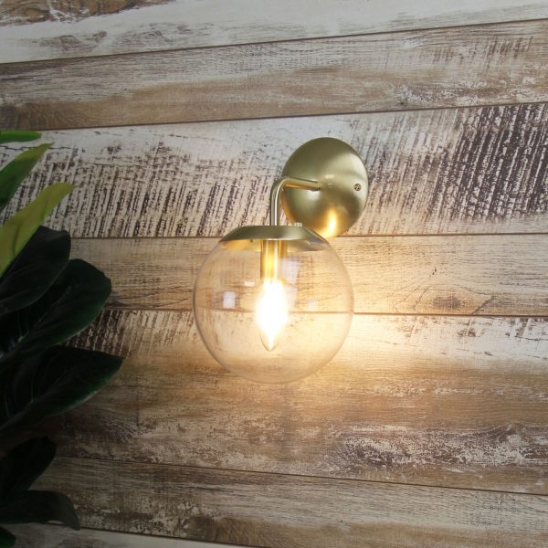 Brushed Metal and Clear Glass Wall Light (Available in 2 Colors)