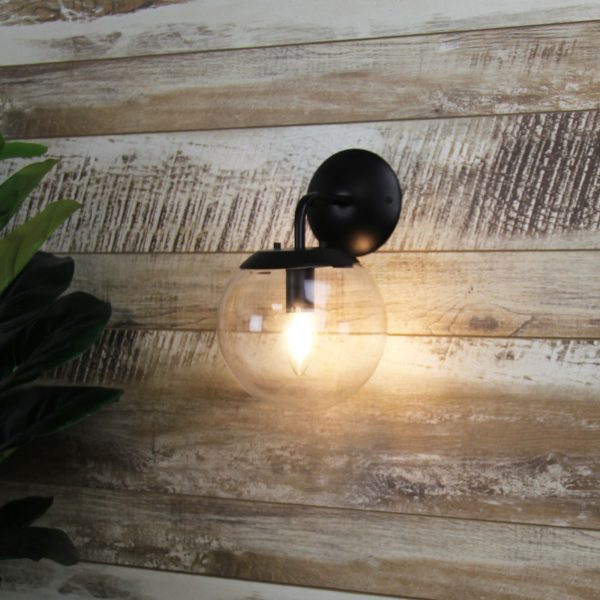 Brushed Metal and Clear Glass Wall Light (Available in 2 Colors)