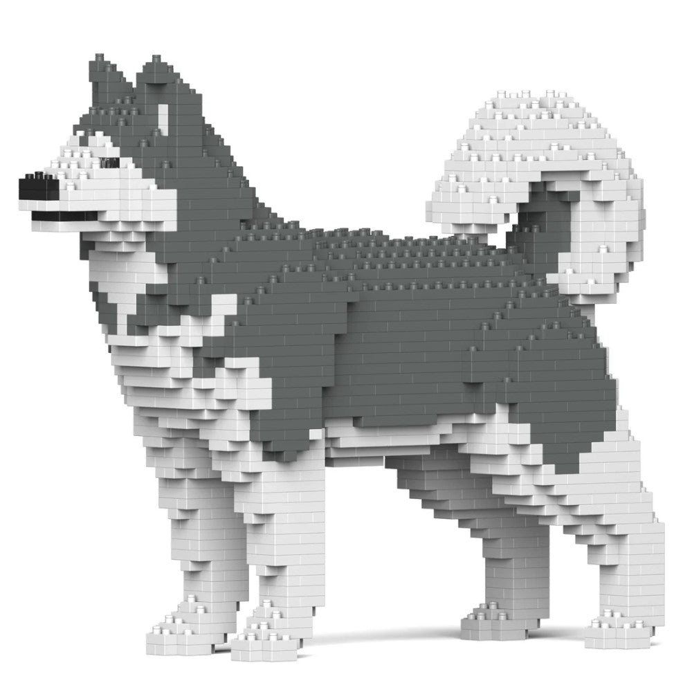 Building Blocks Model Grey Alaskan Malamute Dog 1210 Pcs (Available in 2 Sizes)