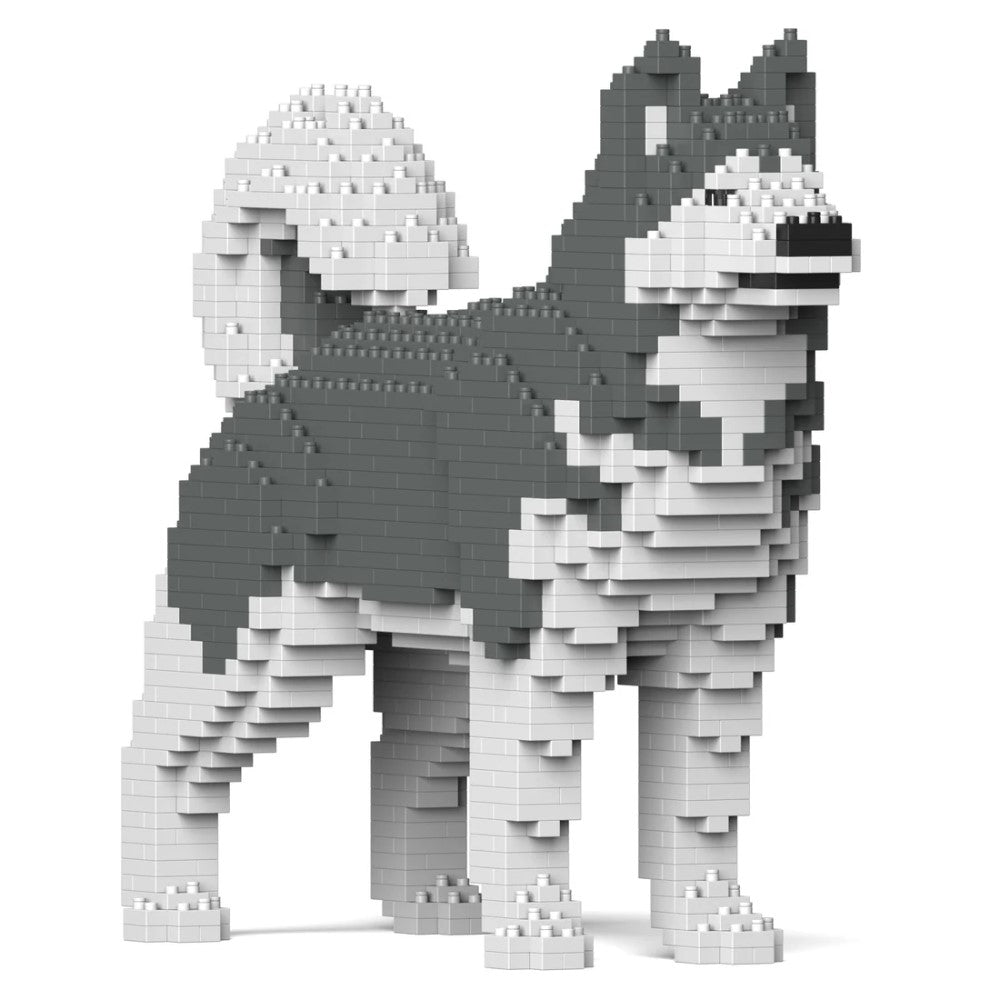 Building Blocks Model Grey Alaskan Malamute Dog 1210 Pcs (Available in 2 Sizes)