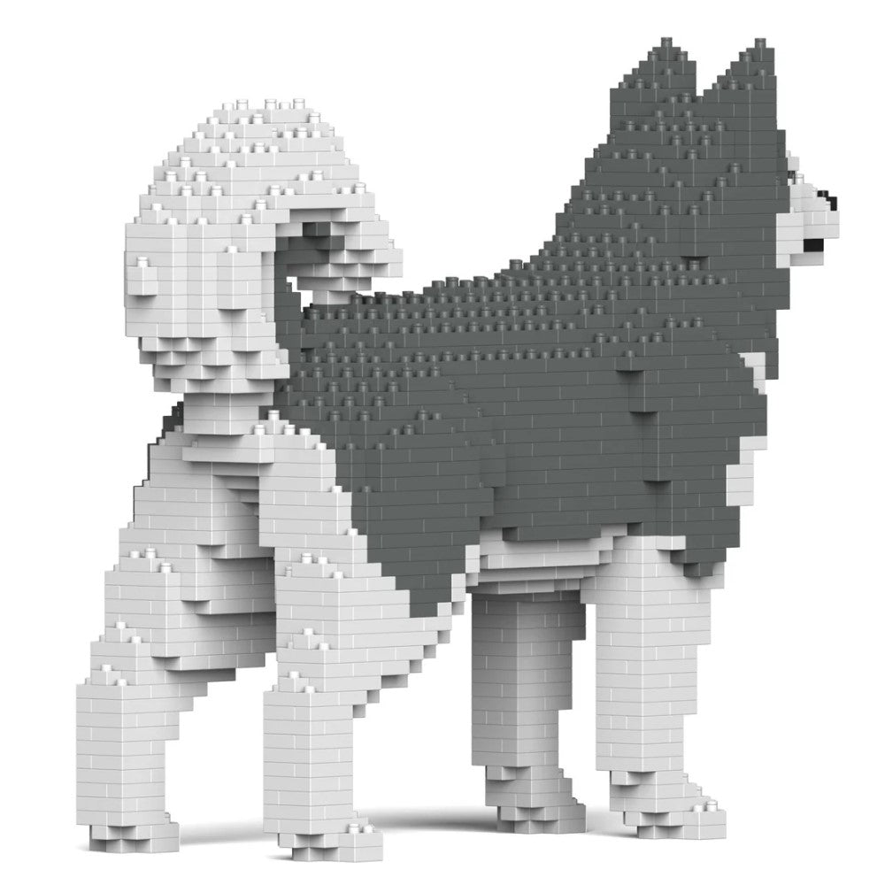 Building Blocks Model Grey Alaskan Malamute Dog 1210 Pcs (Available in 2 Sizes)