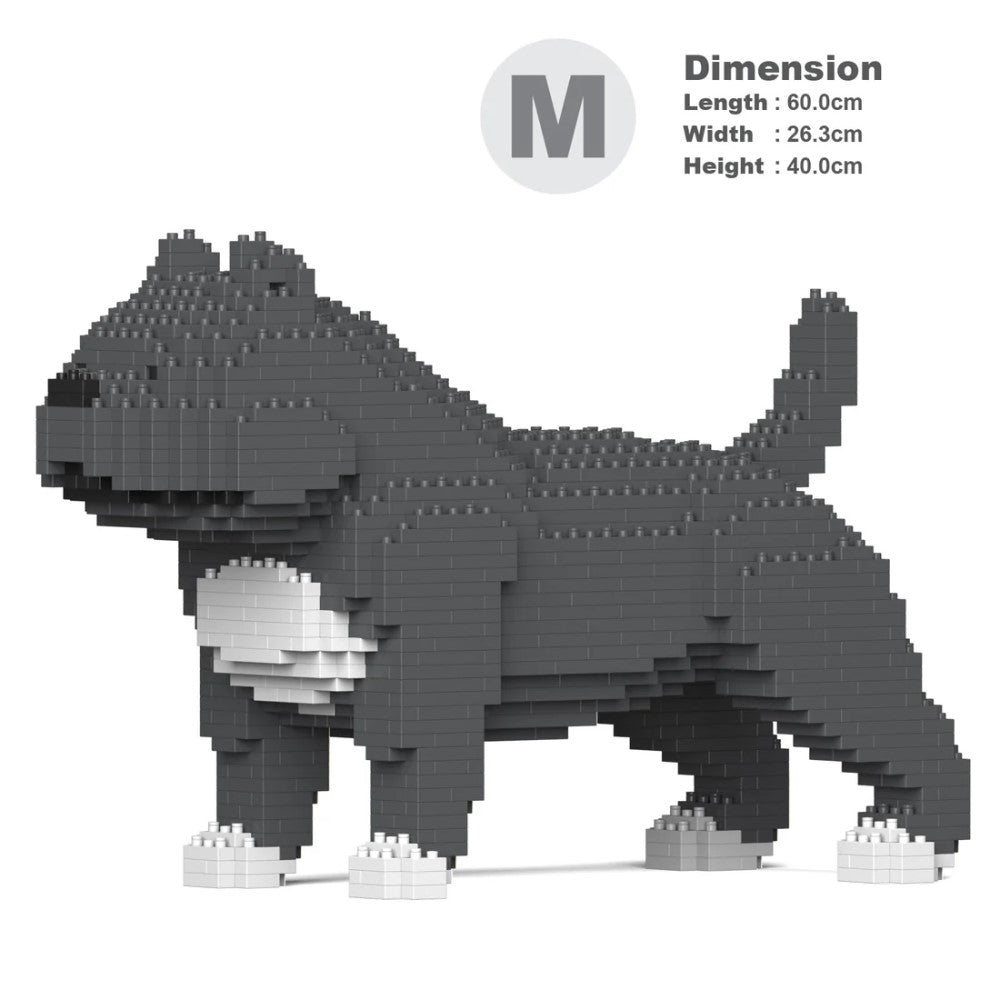 Building Blocks Model American Bully Dog Grey 1110 Pieces (Available in 2 Sizes)