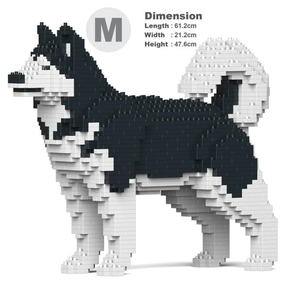 Building Blocks Model Black Alaskan Malamute Dog 1210 Pcs (Available in 2 Sizes)