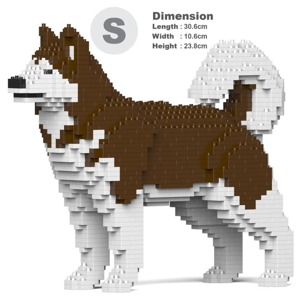 Building Blocks Model Brown Alaskan Malamute Dog 1210 Pcs (Available in 2 Sizes)