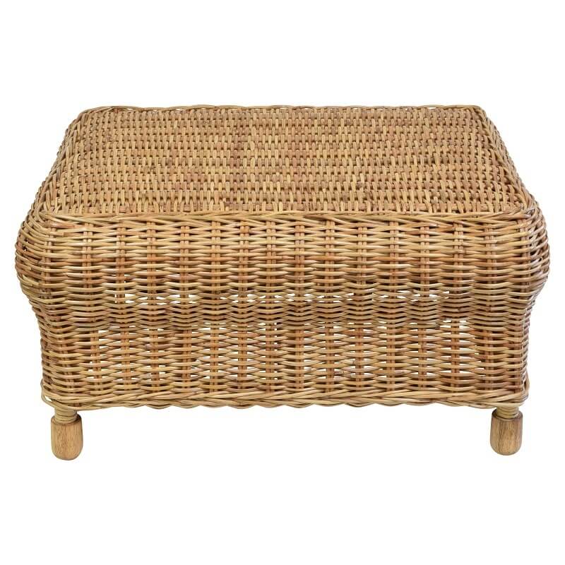 Bulge Rattan Footrest Ottoman - Natural