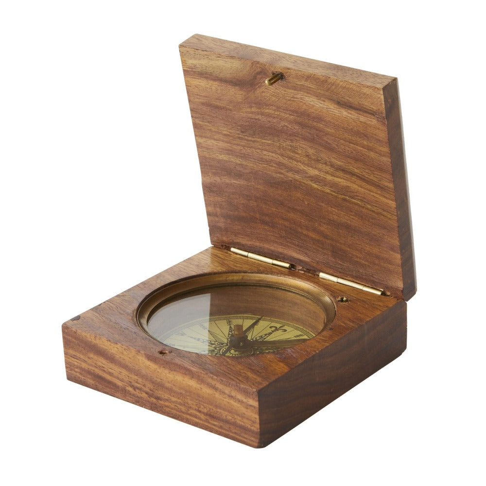 Burke & Wills Wooden Box Compass