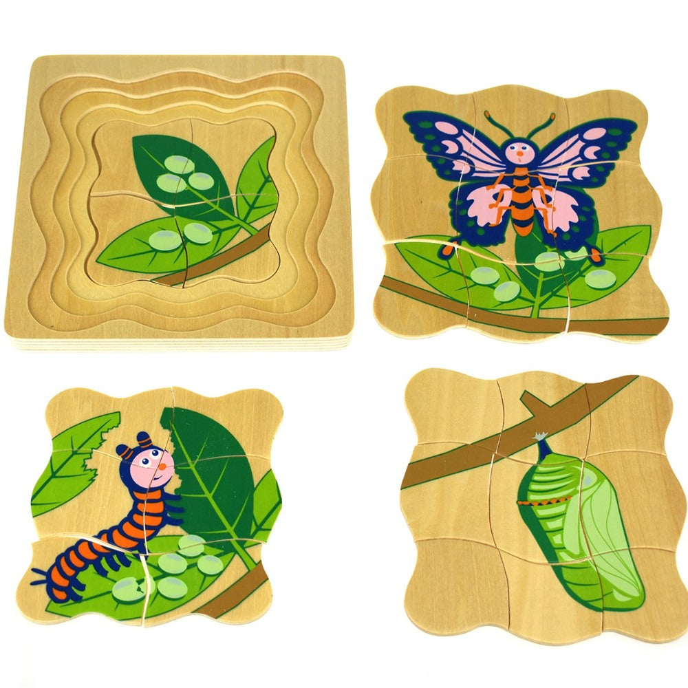 Butterfly Life Cycle 4-Layer Puzzle Board