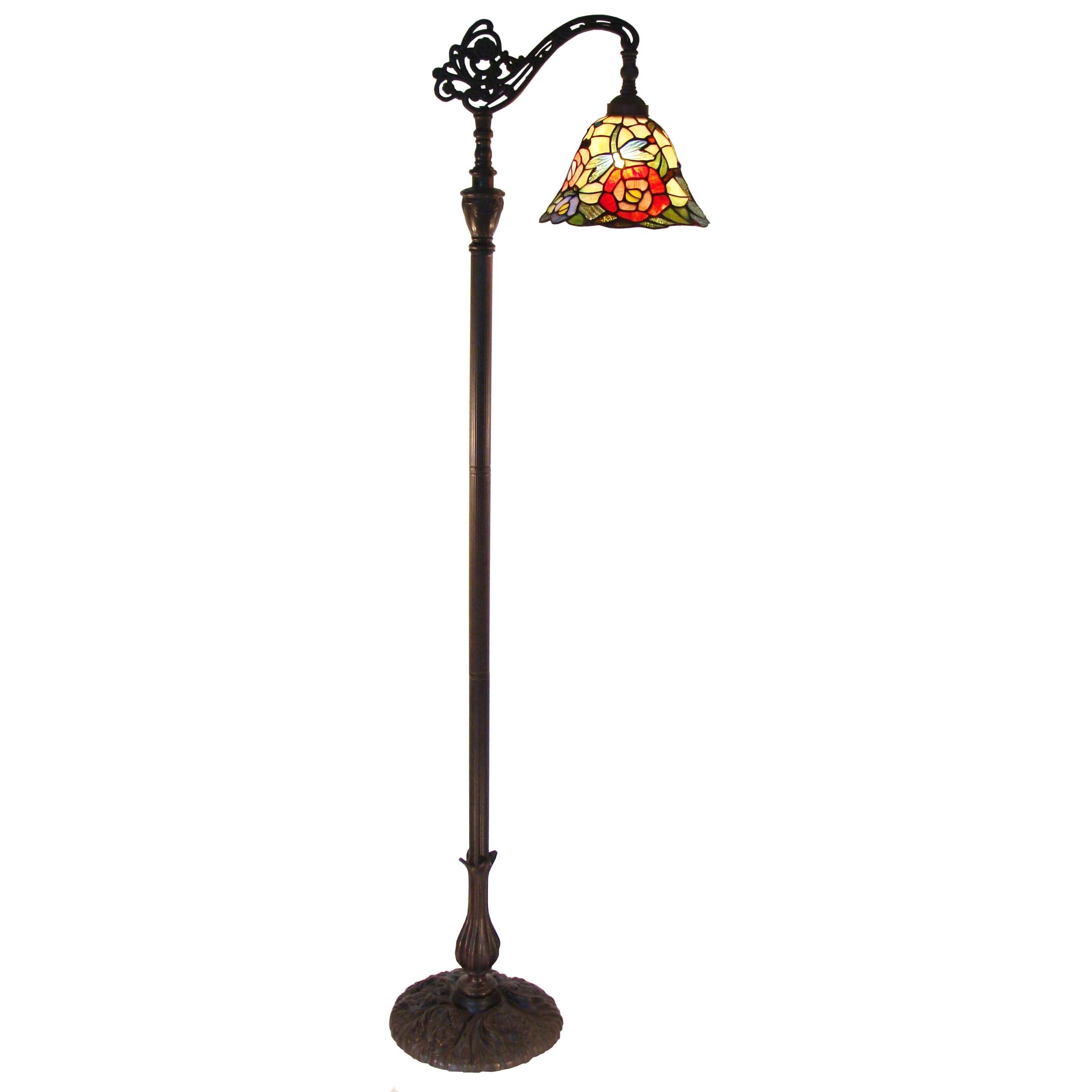 Butterfly On Rose Downbridge Tiffany Glass Floor Lamp