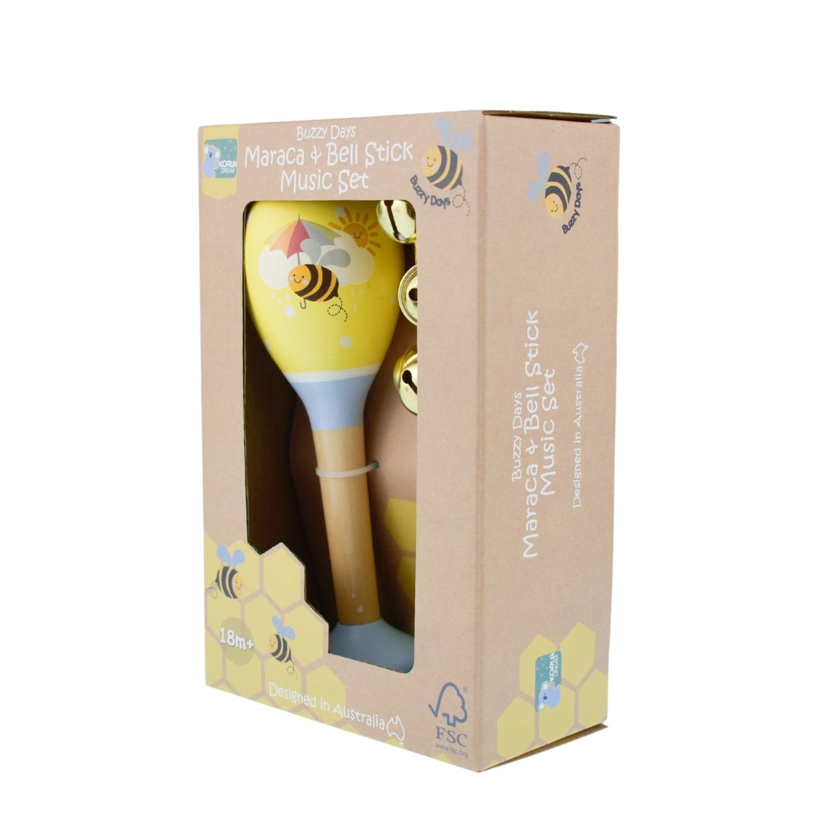 Buzzy Beats – Bee-Themed Maraca & Bell Stick Set