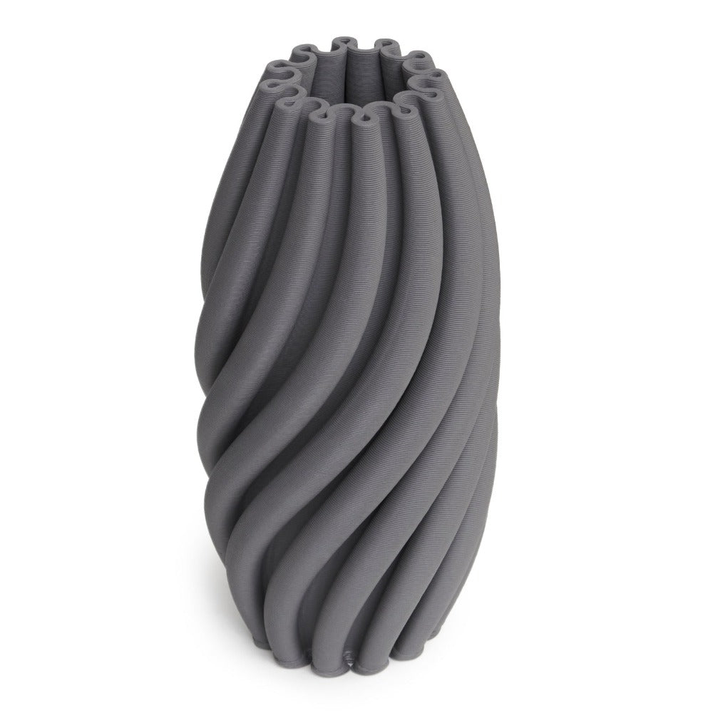 Calm Curves Decor Ceramic Vase 29cms - Charcoal