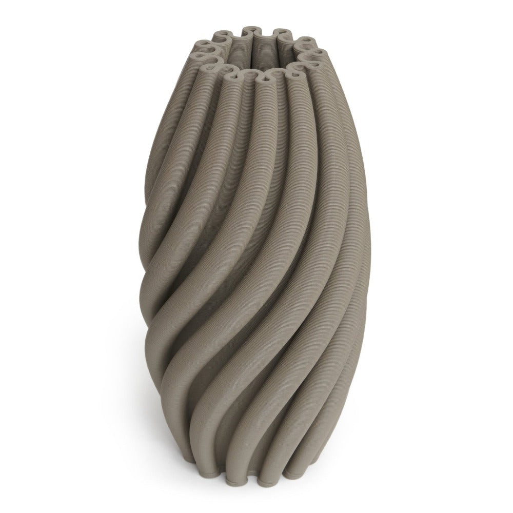 Calm Curves Decor Ceramic Vase 29cms - Tan