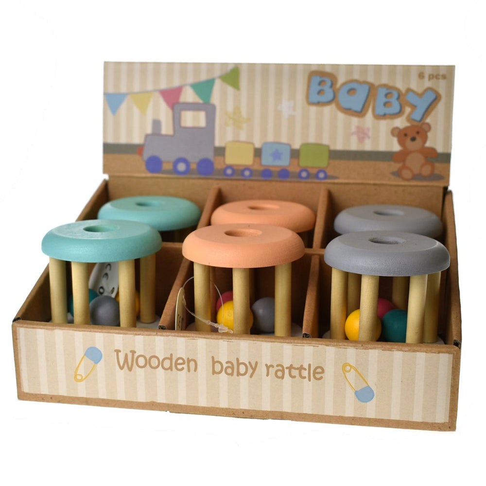 Calm & Breezy - Natural Wooden Baby Rattle