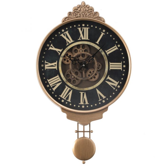 Cambridge Pendulum Gear Movement Wall Clock - Gold with Black