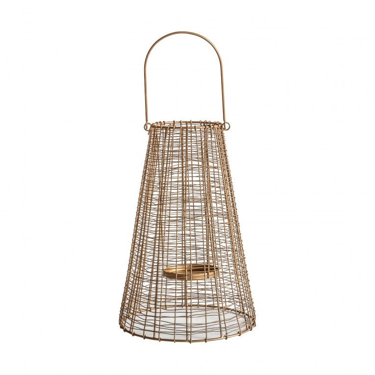 Captivating Candlelight Metal Craft Lantern Gold (Available in 2 Sizes)