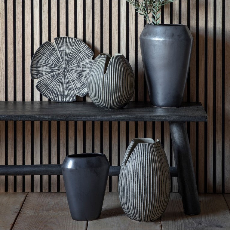 Captivating Dark Grey Glazed Vase (Available in 2 Sizes)