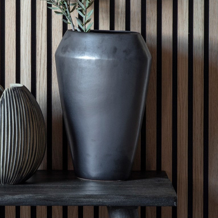 Captivating Dark Grey Glazed Vase (Available in 2 Sizes)