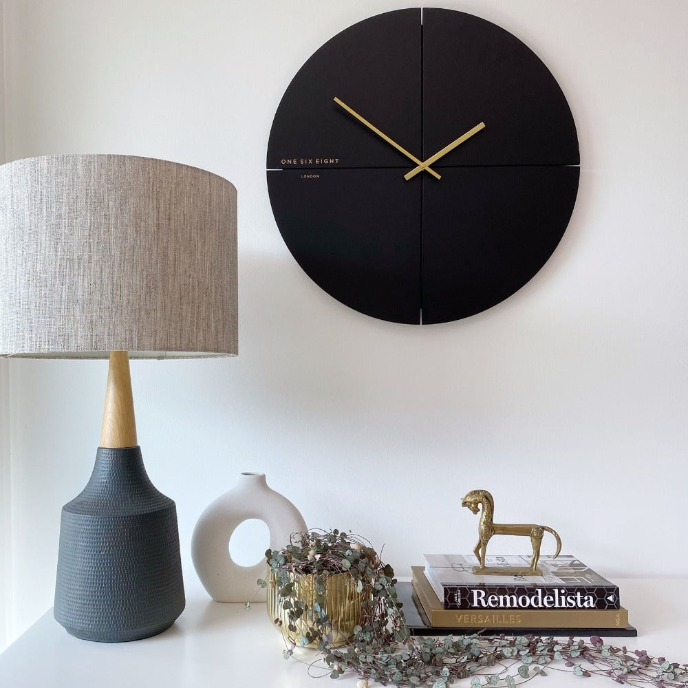 Carbon Canvas Chrono Wall Clock 40cms