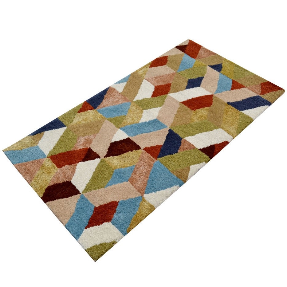 Card Deck Pattern Handmade Wool & Viscose Rug