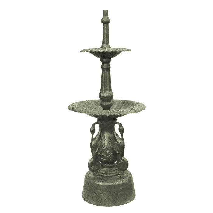 Cascading Water Fountain 2 Tier Crane - Antique