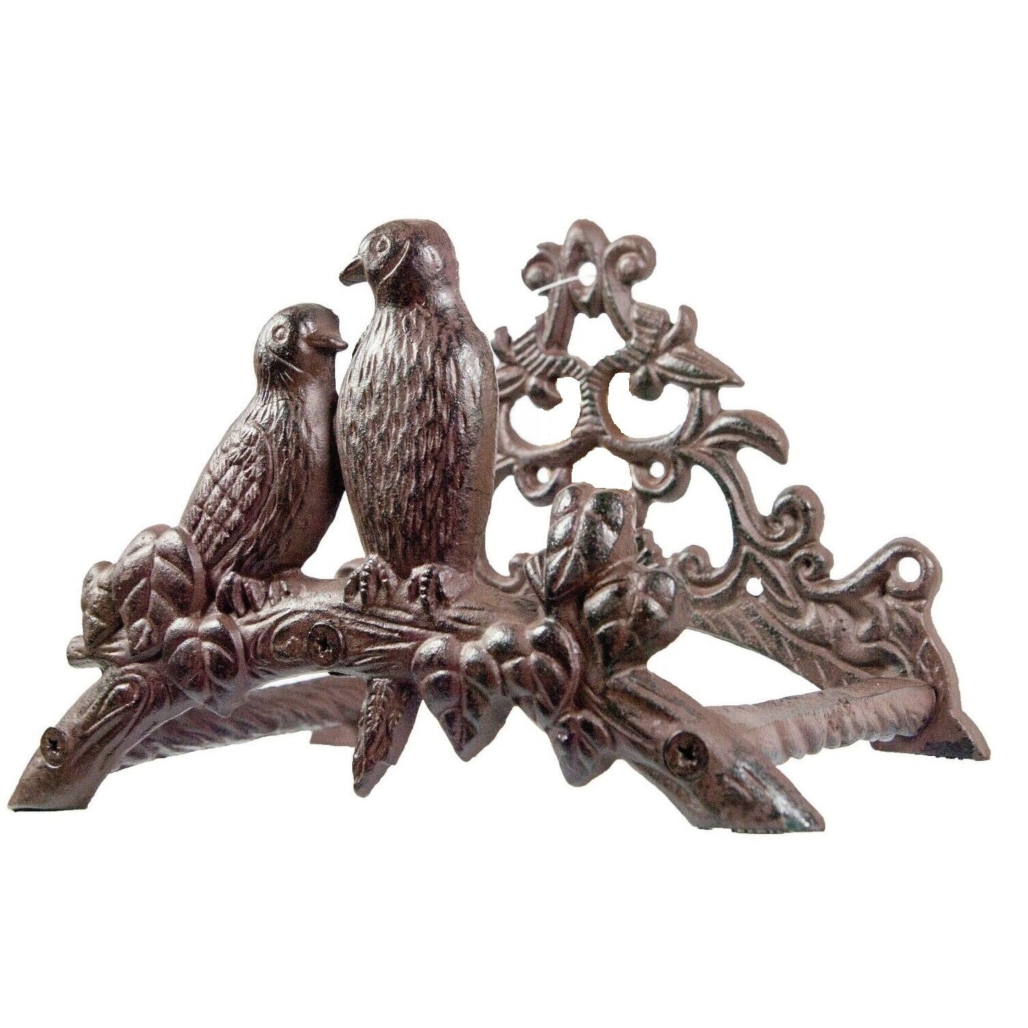 Cast Iron Love Birds Wall Mount Hose Hanger - Antique Rust