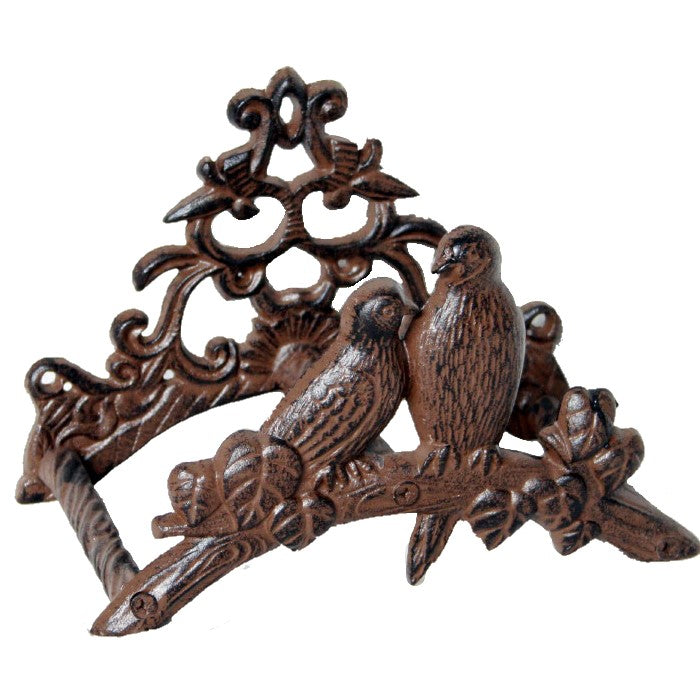 Cast Iron Love Birds Wall Mount Hose Hanger - Antique Rust