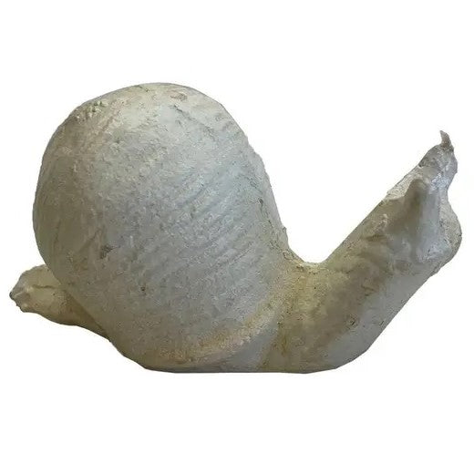 Cast Iron Snail Paperweight Statue - Antique White