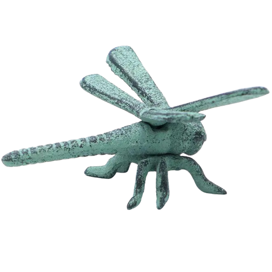 Cast Iron Dragonfly Paperweight Statue