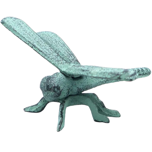 Cast Iron Dragonfly Paperweight Statue