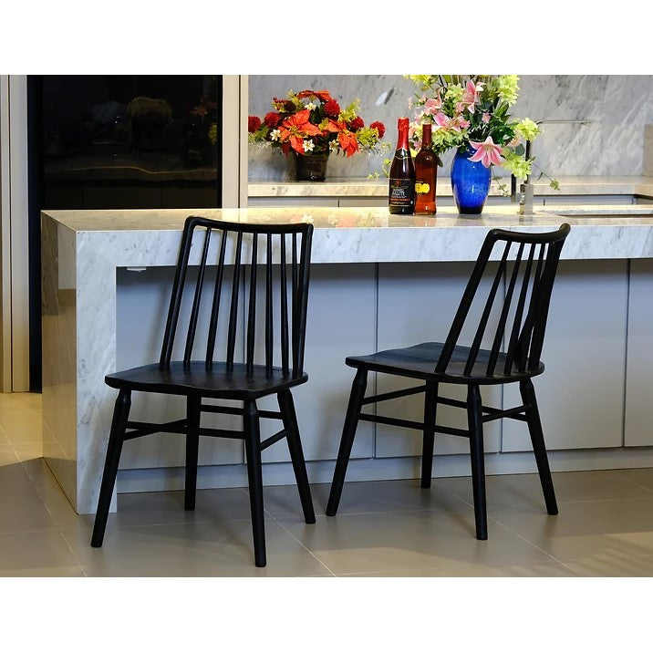 Casual Luxury Dining Chair - Set of 2 - Black