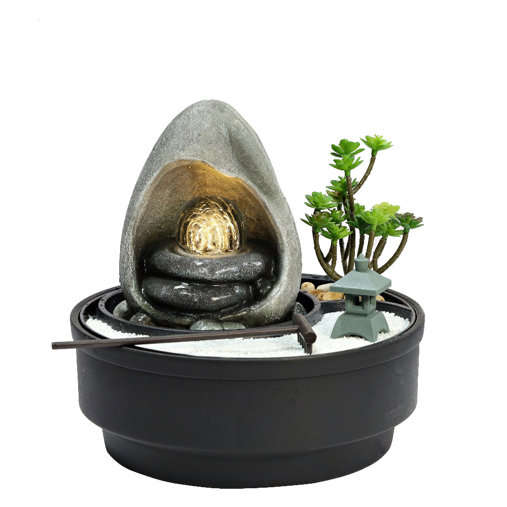 Cave Sandpit Flow Polyresin Fountain Tabletop Decor