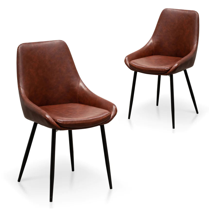 Cedar Serenity Leather Dining Chair - Brown (Set of 2)