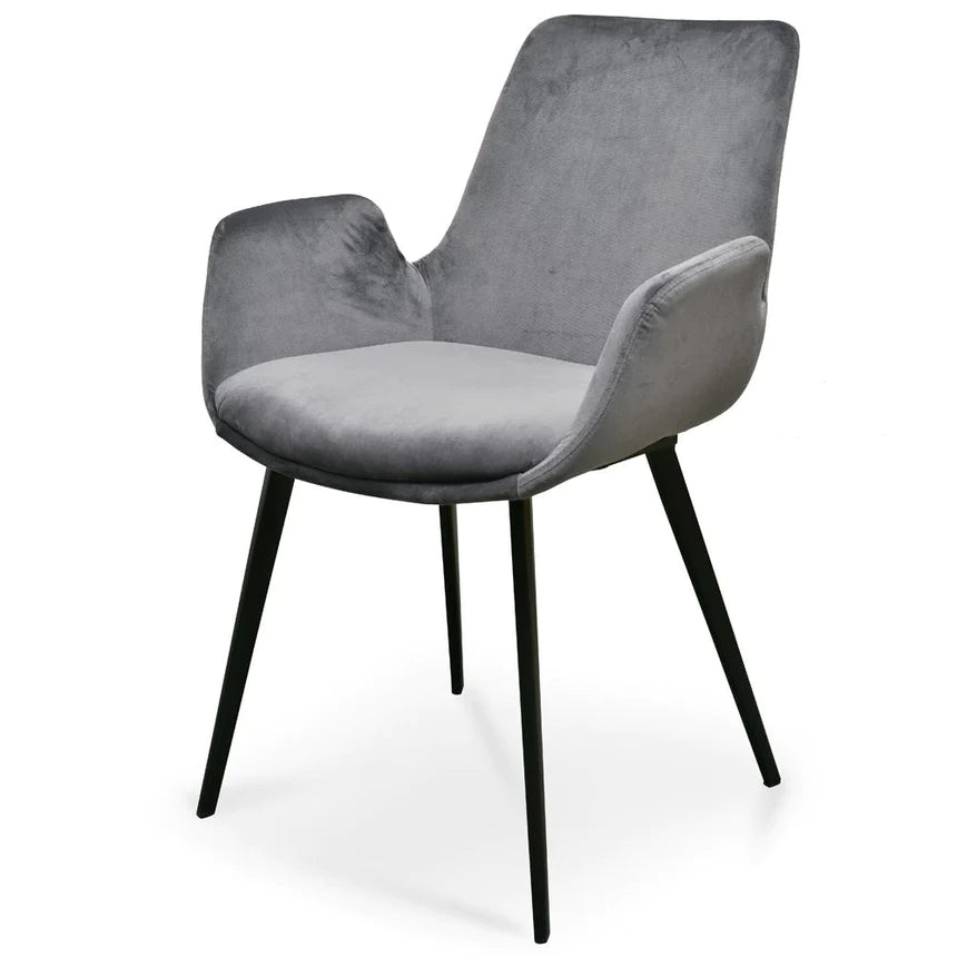 Cedar Serenity Velvet Dining Chair - Dark Grey (Set of 2)