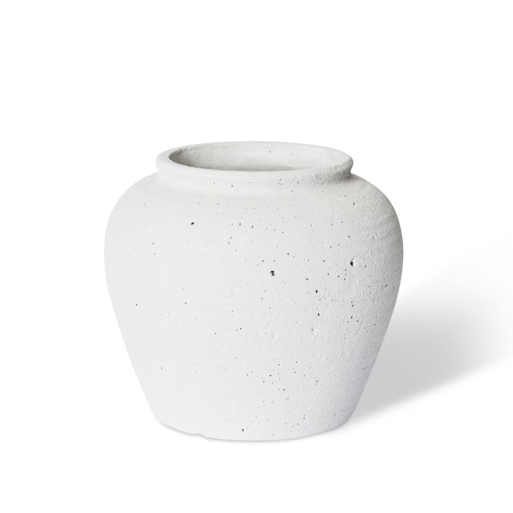 Ceramic Bexley Plant Pot Vase - White - Available in 2 Sizes