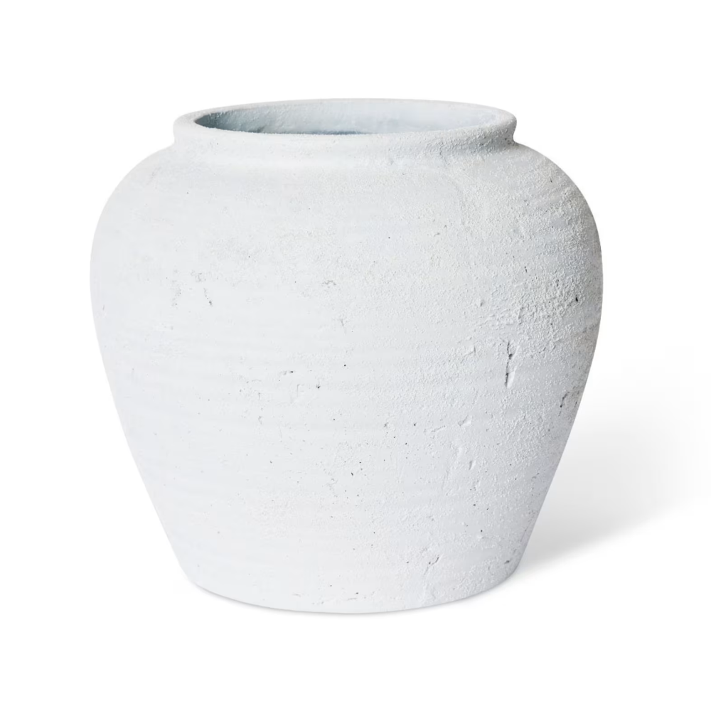 Ceramic Bexley Plant Pot Vase - White - Available in 2 Sizes