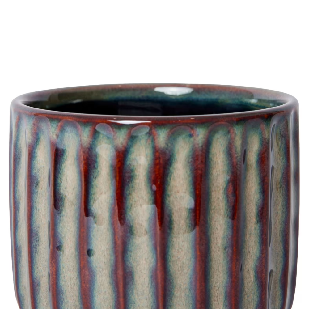 Ceramic Lara Plant Pot with Saucer - Available in 2 Sizes