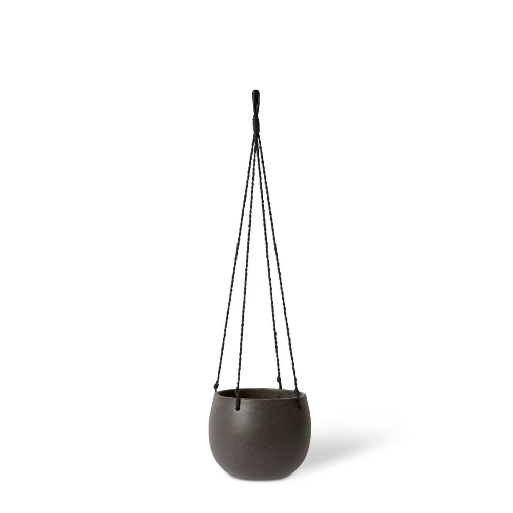 Ceramic Meyer Hanging Bowl Plant Pot - Black - Available in 2 Sizes