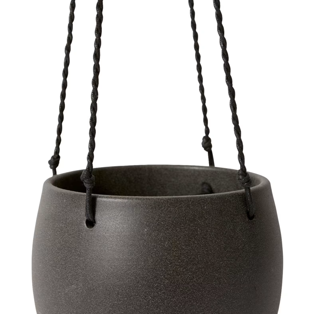 Ceramic Meyer Hanging Bowl Plant Pot - Black - Available in 2 Sizes