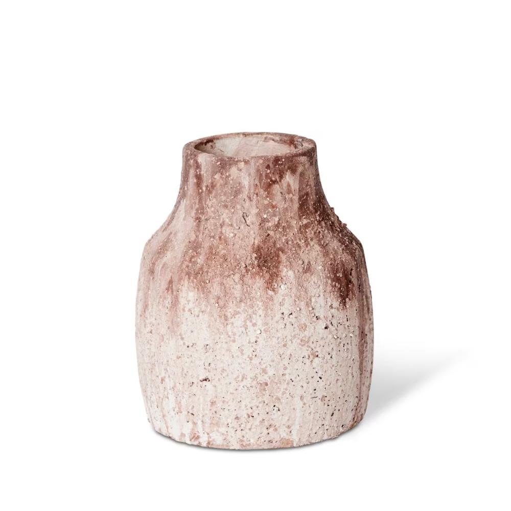 Ceramic Monroe Plant Pot Vase - White/Brown - Available in 2 Sizes