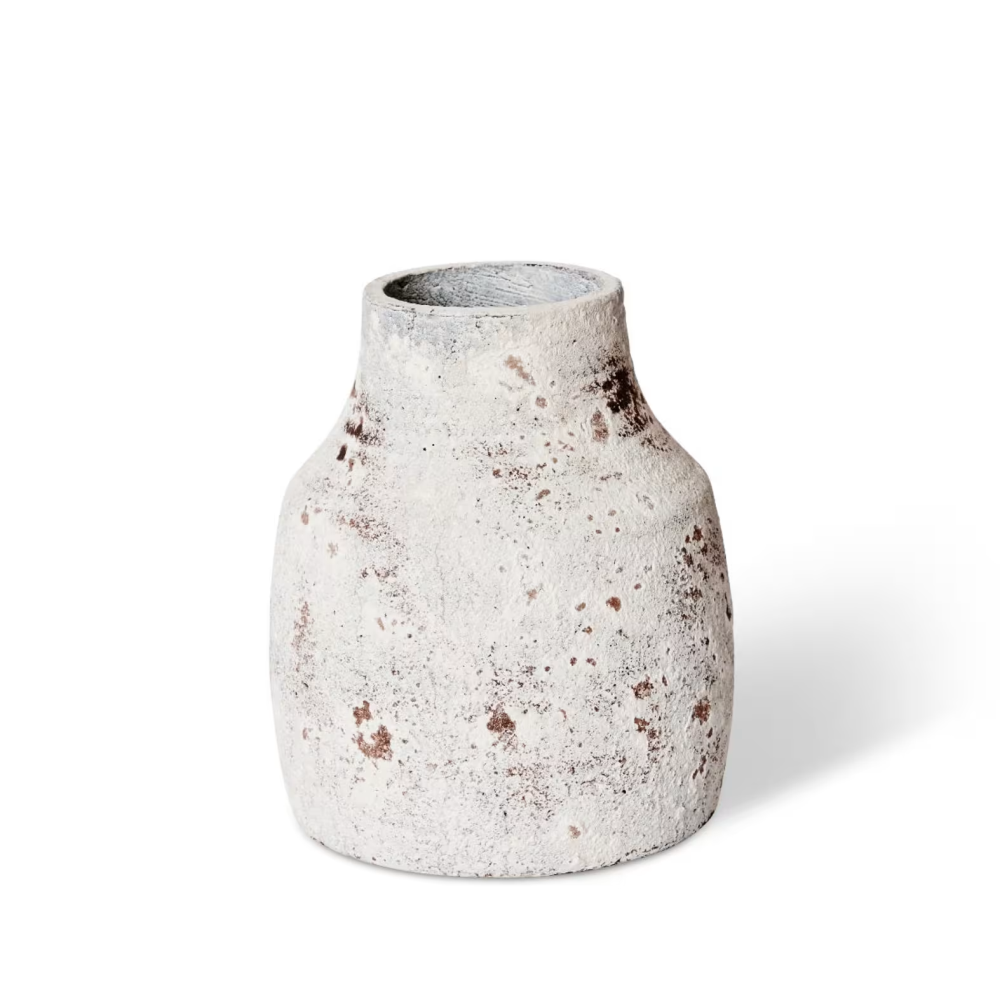 Ceramic Monroe Plant Pot Vase - White/Grey - Available in 2 Sizes