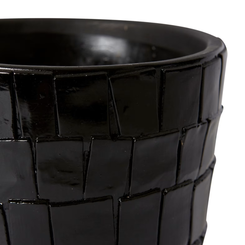 Ceramic Peyton Plant Pot - Black - Available in 3 Sizes